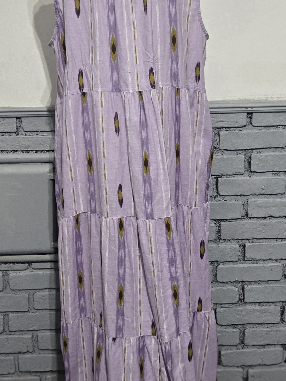 Sonoma Lilac Maxi Dress with Ikat Stripe Accents - Picture 4 of 6
